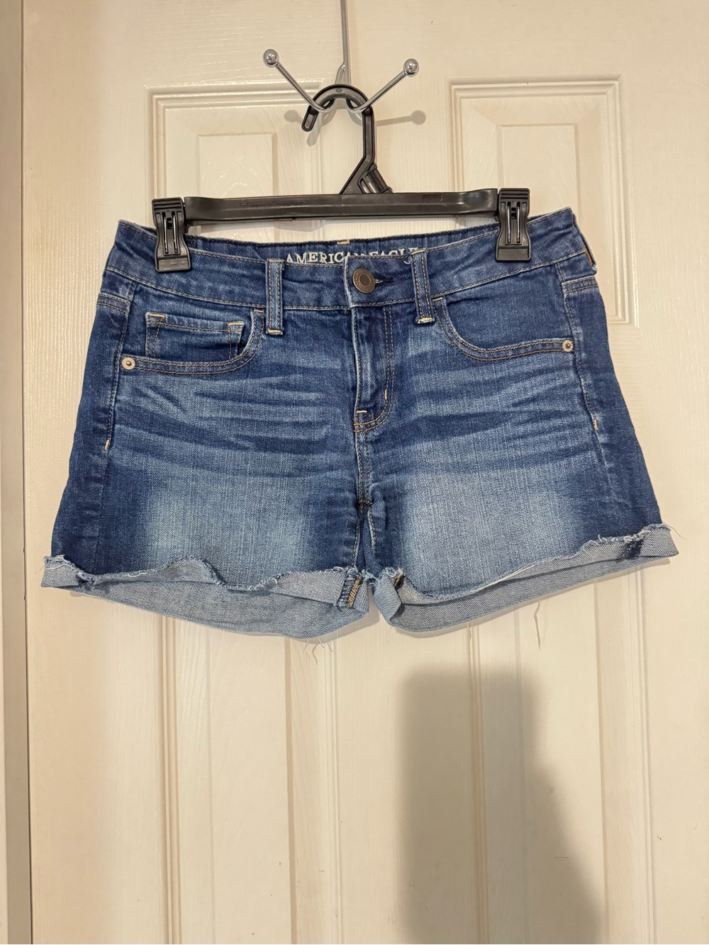 American Eagle Outfitters Medium Blue Denim Rolled Cuff Women's Shorts